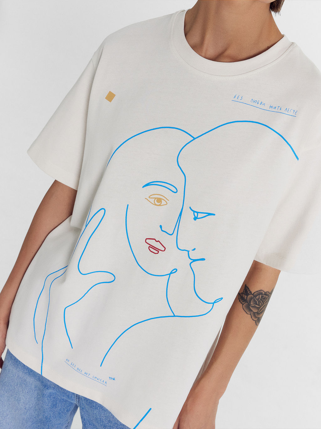 Футболка женская бежевая с печатью белый песок +печать3 112678 - Mark formelle фото 6