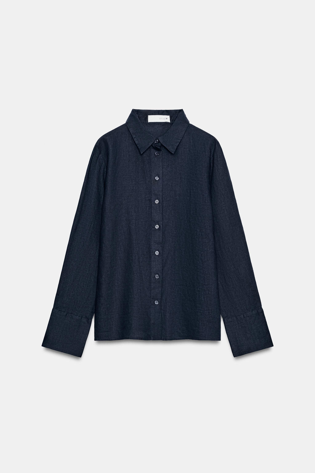 CAMISA LINO 100% ZW COLLECTION / Marino - Zara фото 4