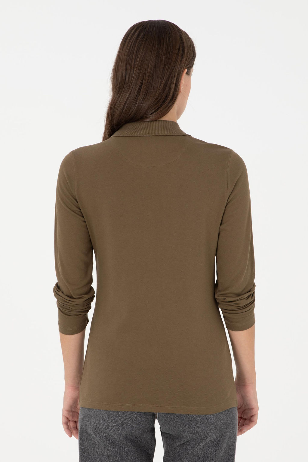 Женский базовый свитшот цвета хаки Неожиданная скидка в корзине - U.s. polo assn фото 5