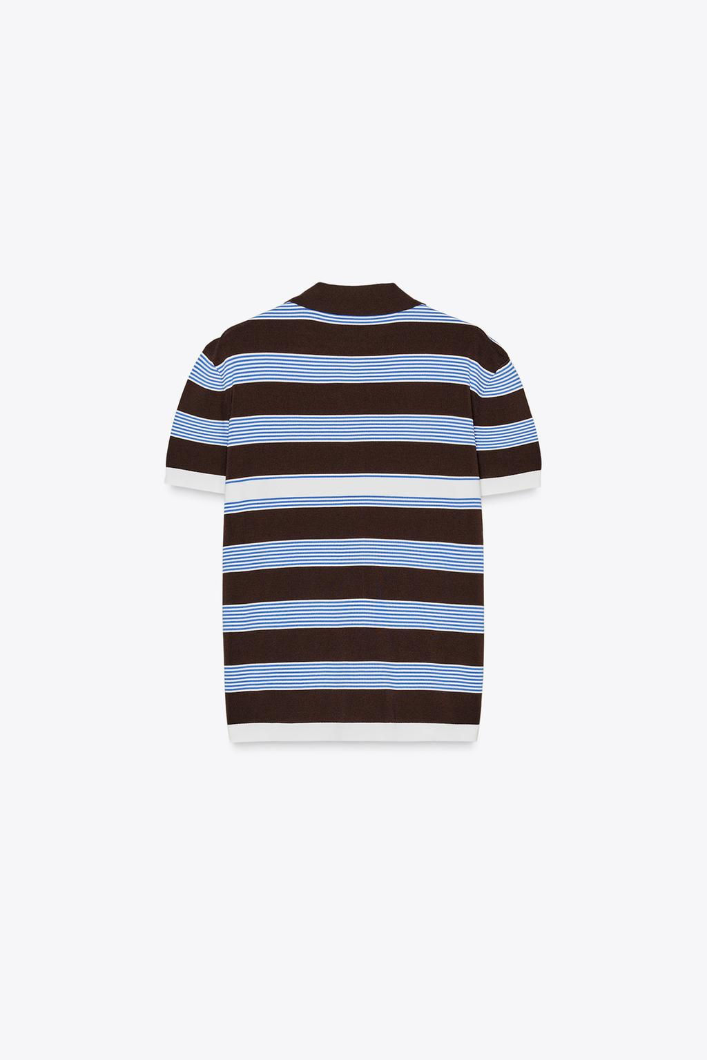 STRIPED KNIT POLO TOP - Zara фото 12