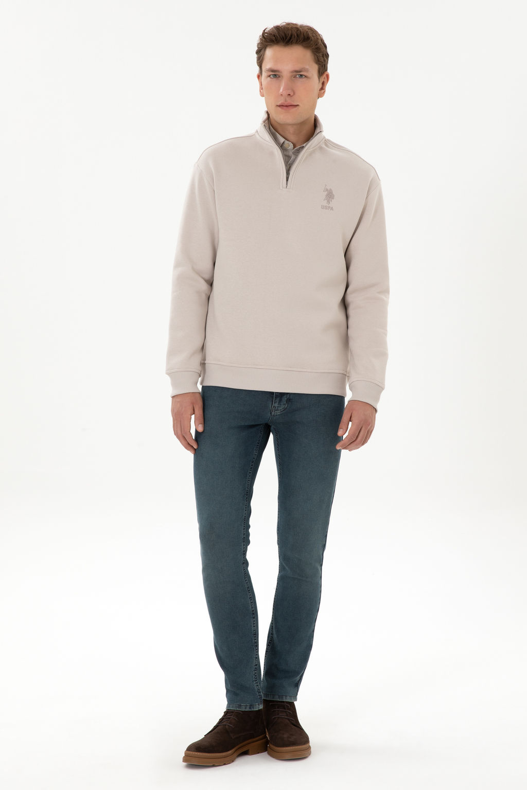 Erkek Comfort Fit Yar_m Fermuarl_ Ta_ Sweatshirt - U.s. polo assn фото 11