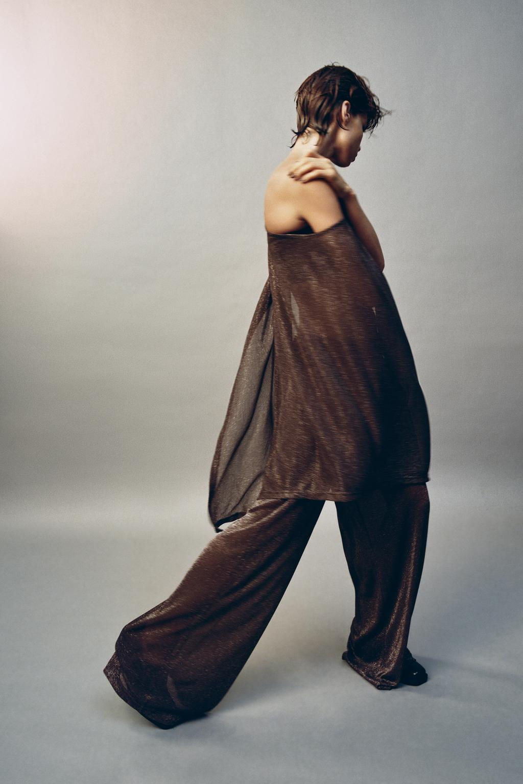 ASYMMETRIC METALLIC THREAD CAPE - Zara фото 3