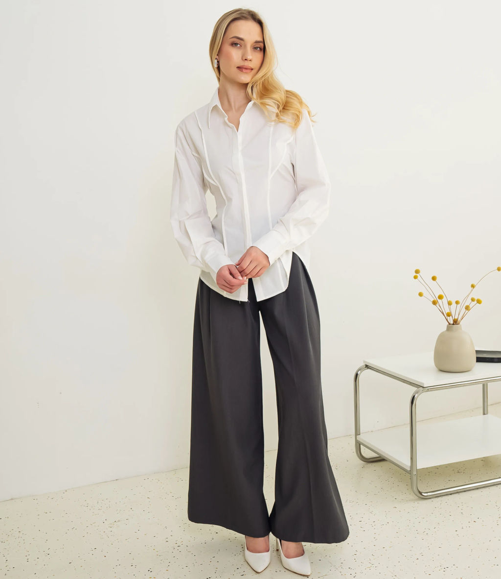 Рубашка #КТ3696, белый - Dommod фото 4