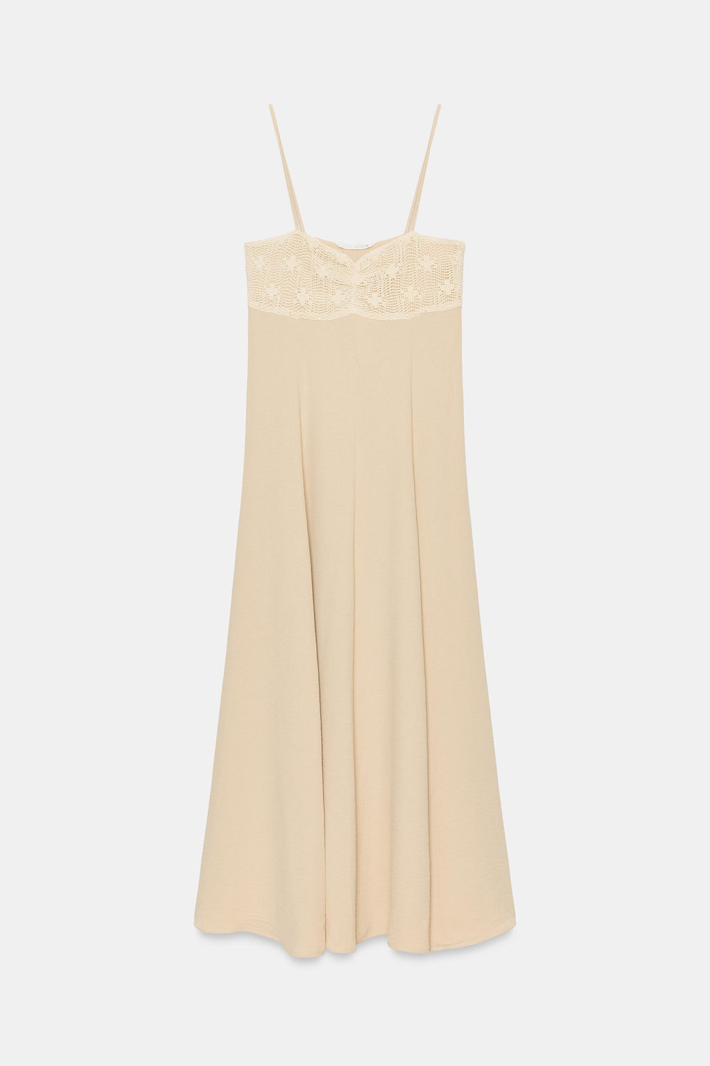VESTIDO MIDI TIRANTES COMBINADO / Crudo - Zara фото 8
