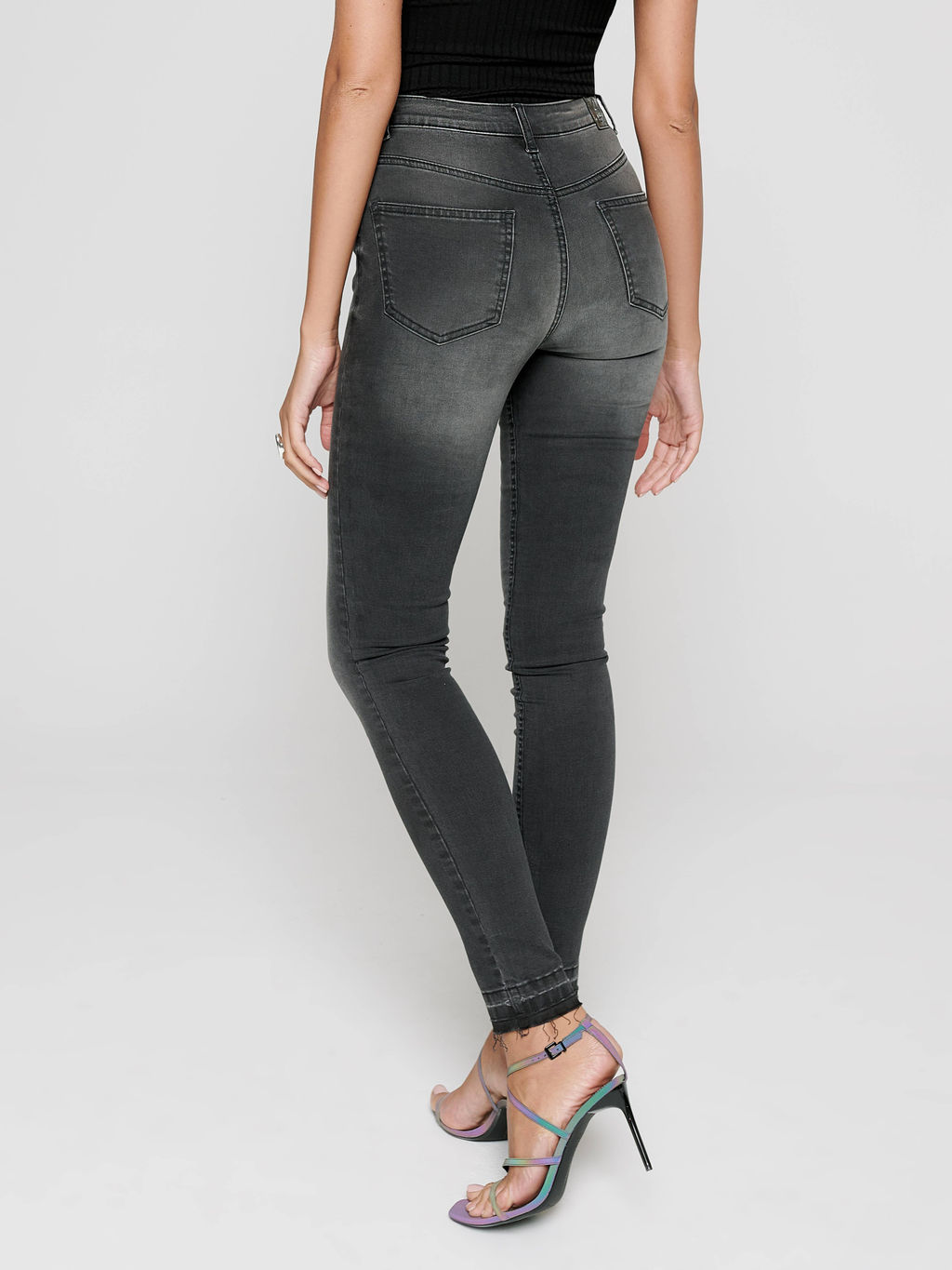 CONTE Моделирующие eco-friendly джинсы skinny с высокой посадкой CON-225 Lycra® washed black