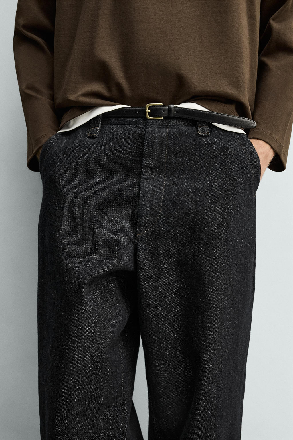 T-SHIRT WITH CONTRAST DOUBLE-LAYER HEMS - Zara фото 5
