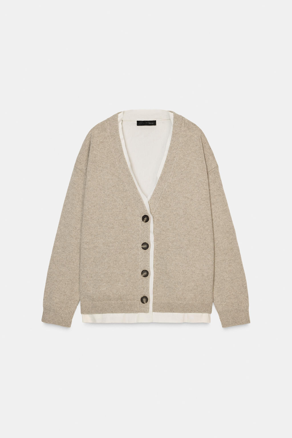 CONTRAST WOOL BLEND CARDIGAN - Zara фото 7
