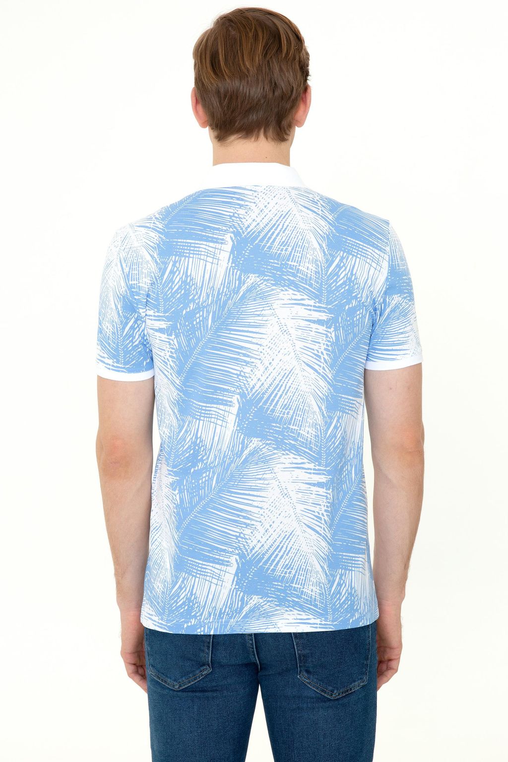 U. S. Polo Assn Мужская темно-синяя футболка с воротником-поло - U.s. polo assn фото 4