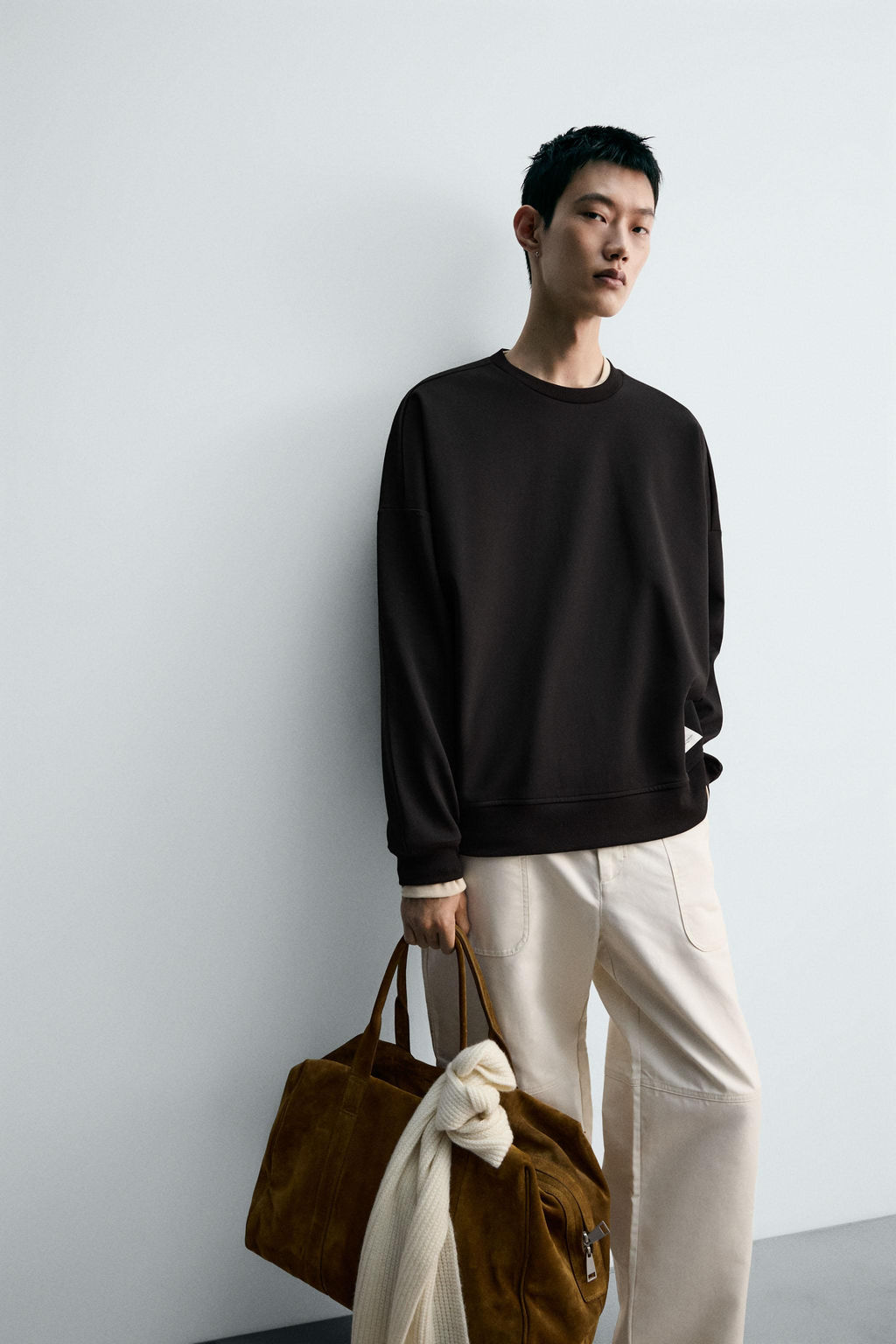 SUDADERA CROPPED FIT INTERLOCK / Verdoso - Zara фото 13