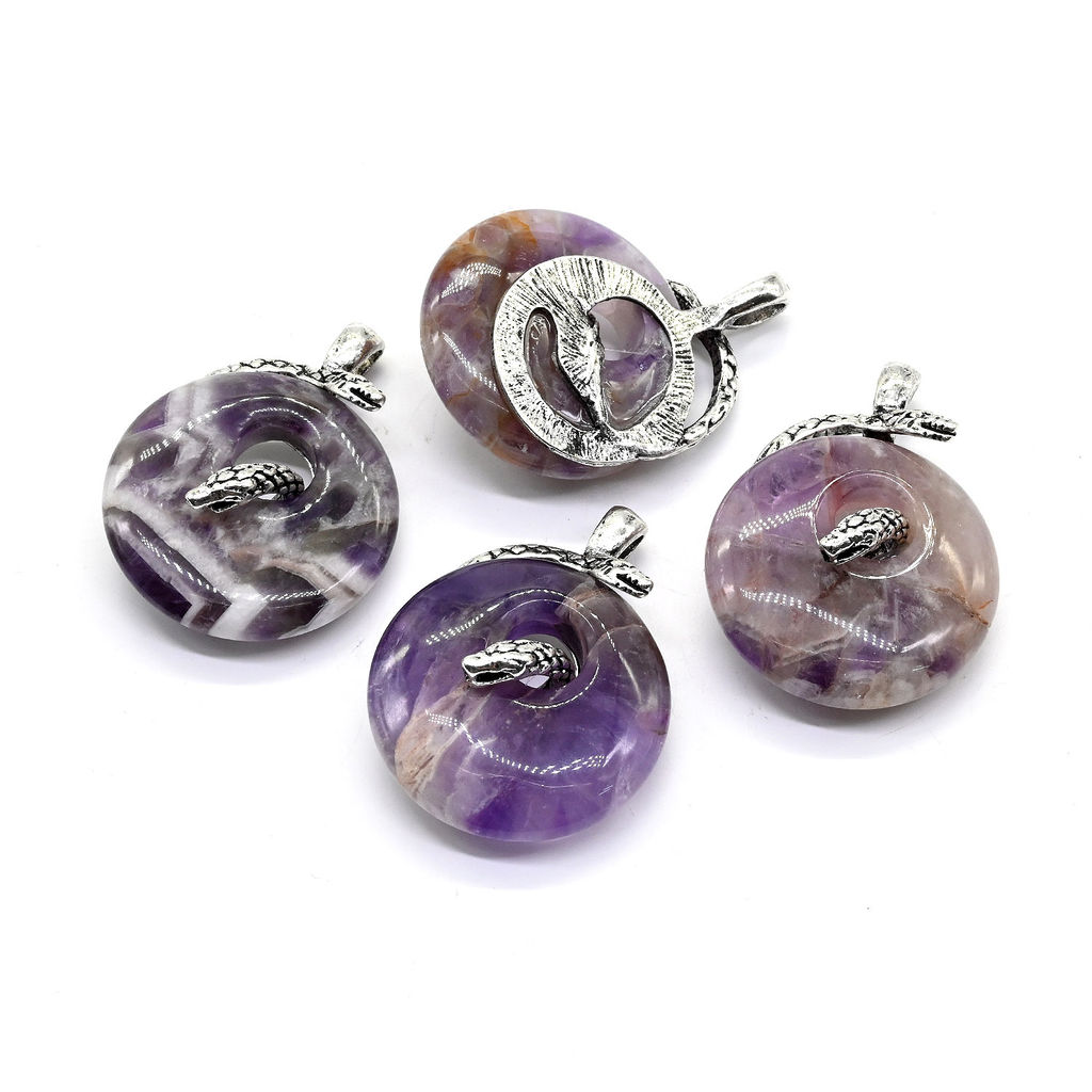 Подвеска с аметистом Змея в кольце 30*40мм