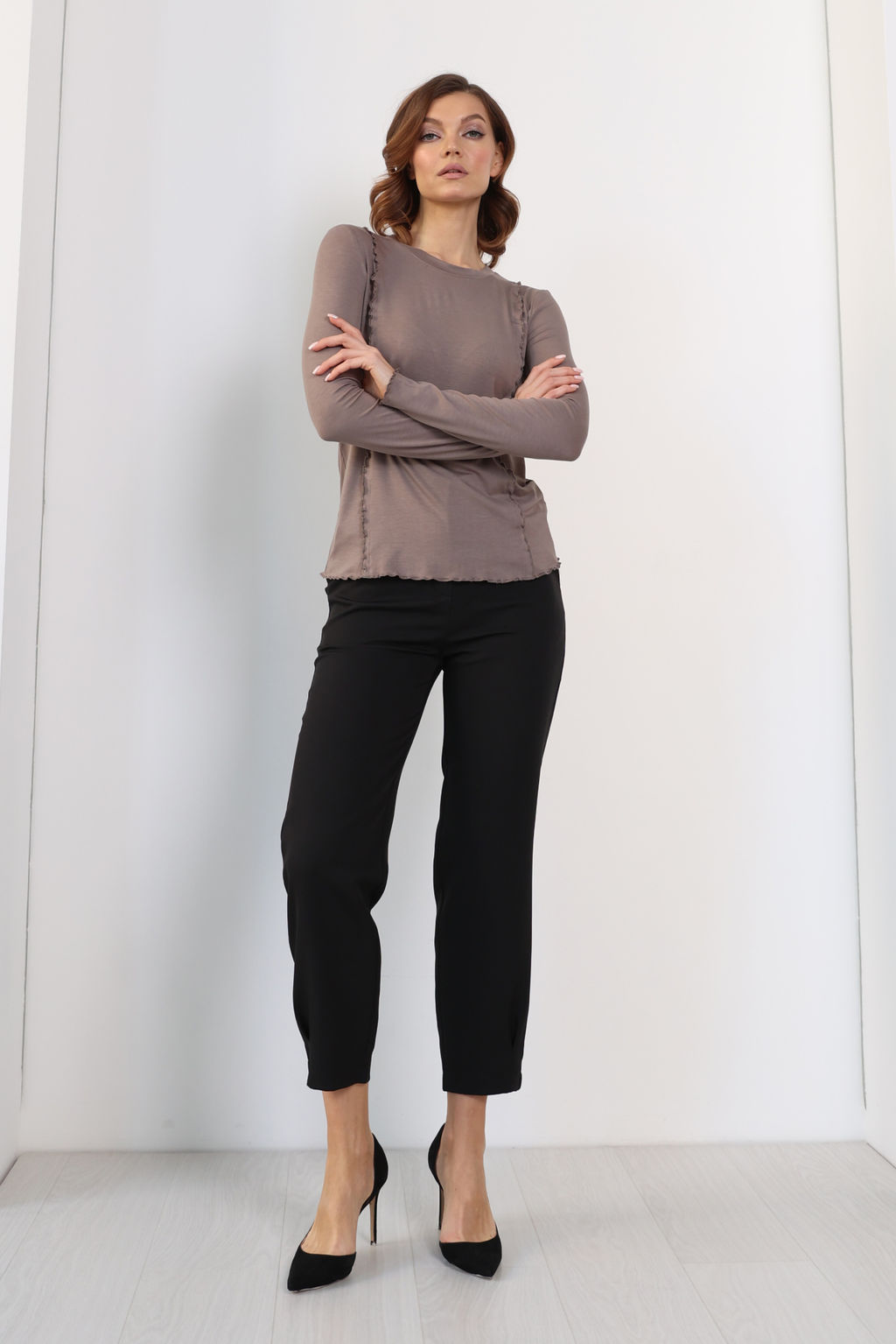 Лонгслив с декоративными швами - Looklikecat фото 5