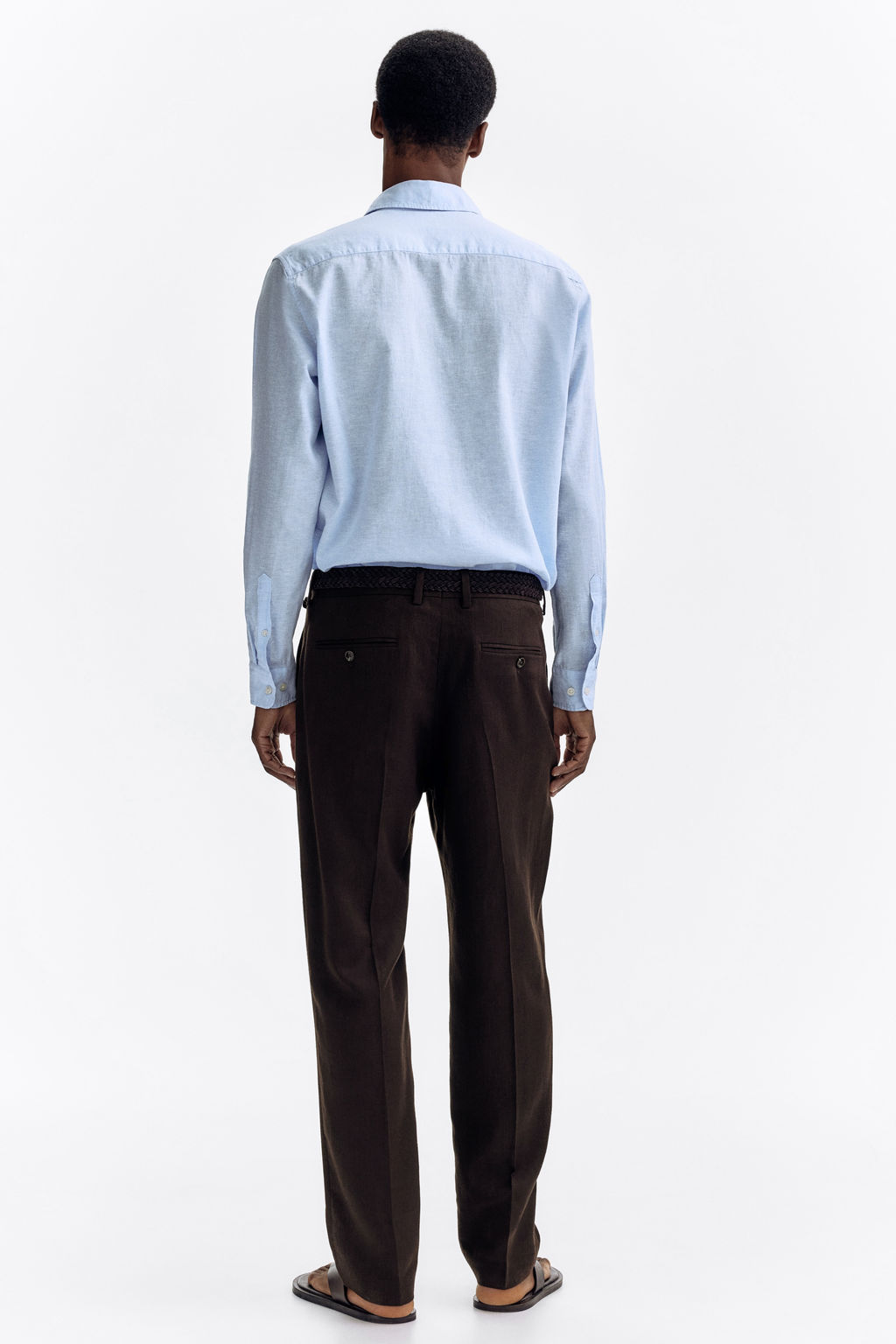 Pantal?n sastre en mezcla de lino Regular Fit - H&m фото 8