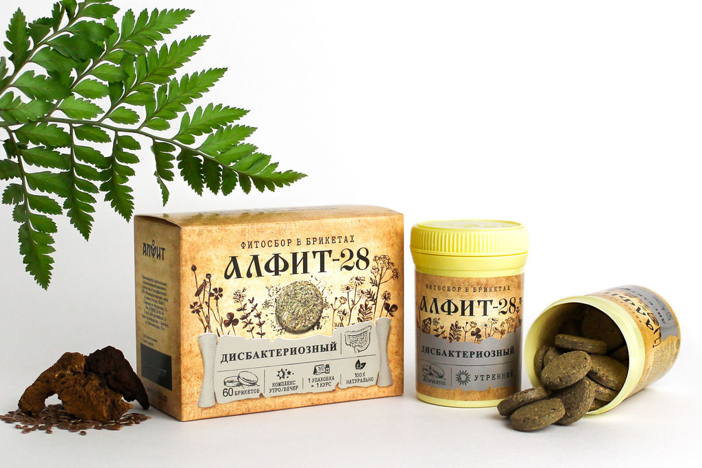 Алфит-28 Дисбактериозный БАД в брикетах Алфит 1210