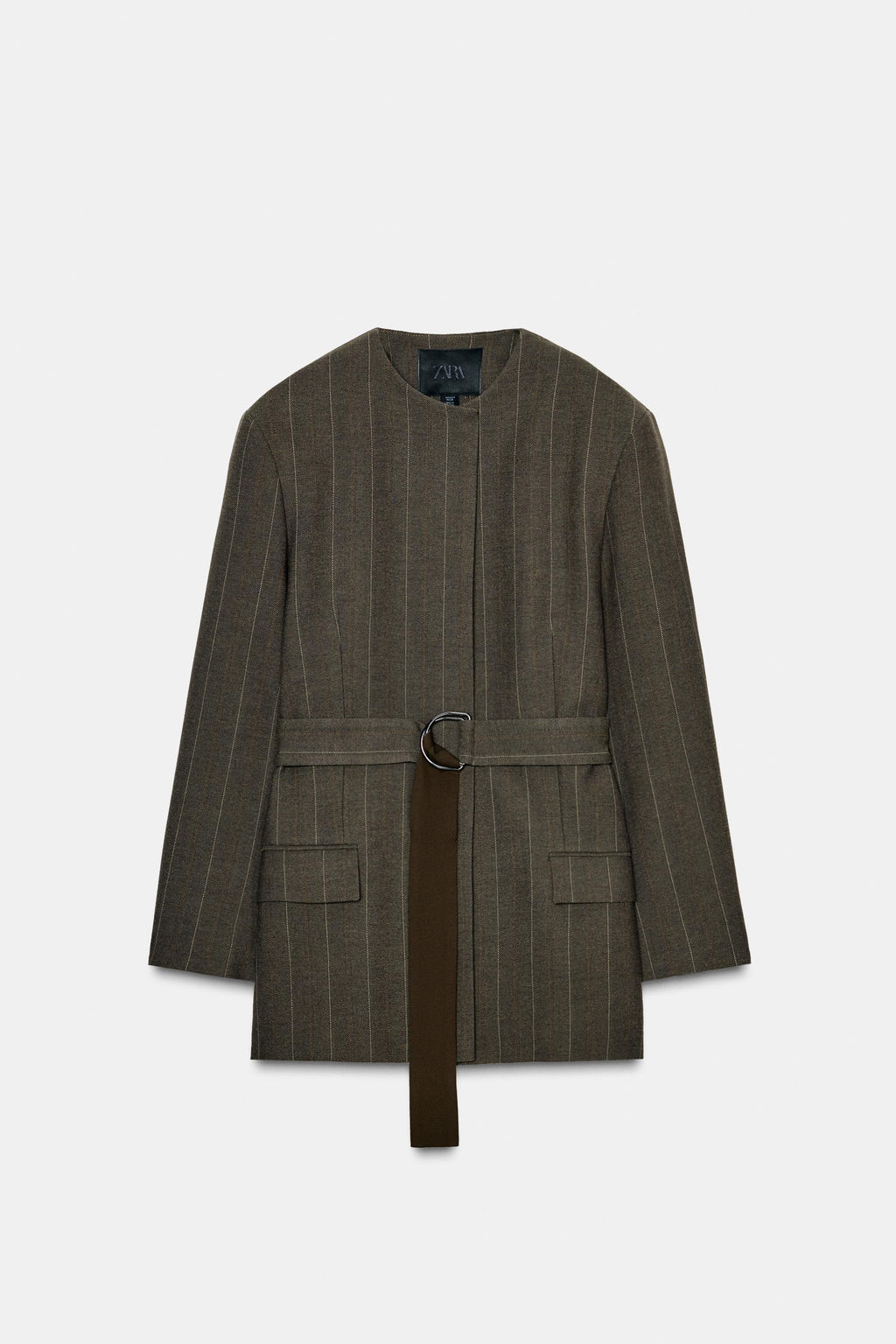 STRIPED BELTED BLAZER ZW COLLECTION - Zara фото 7
