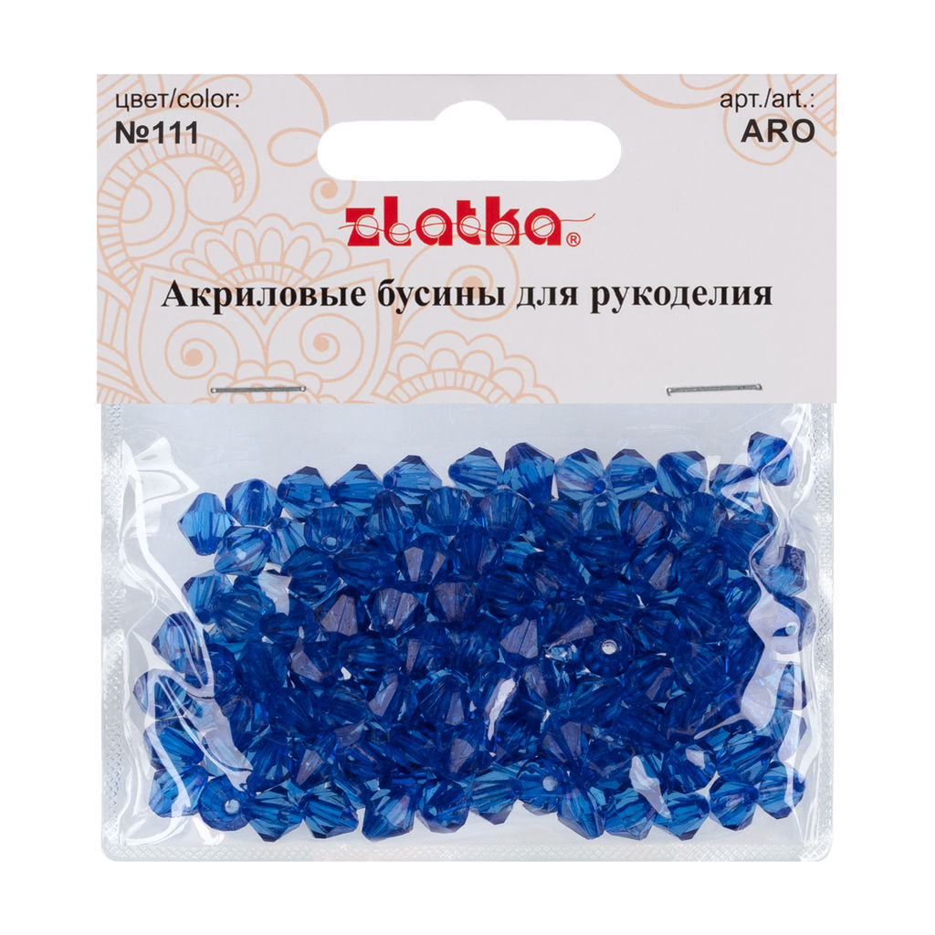 Бусина Zlatka акрил ARO 7 х 8 мм 25 г 111 синий  фото 3