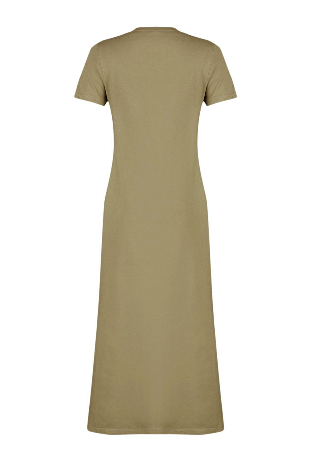 Haki Cepli Bisiklet Yaka A-Line Orme Midi Elbise TWOSS24EL00169