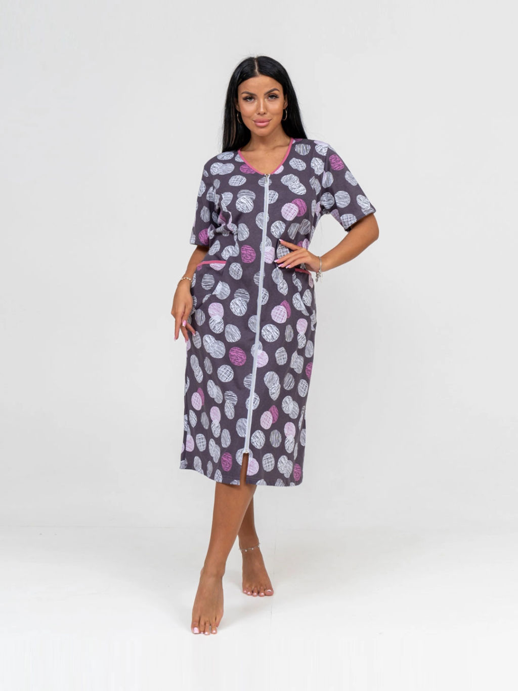 Халат женский, цвет фиолетовый