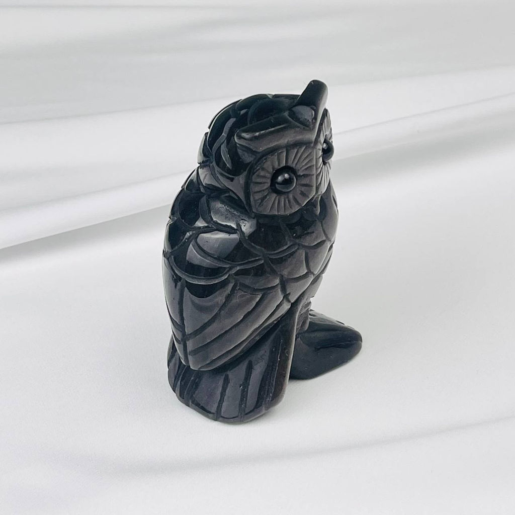 Фигурка Сова из серебристого Обсидиана