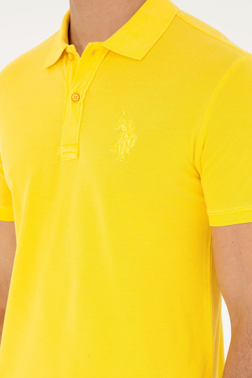 Мужская желтая базовая футболка Неожиданная скидка в корзине - U.s. polo assn фото 7