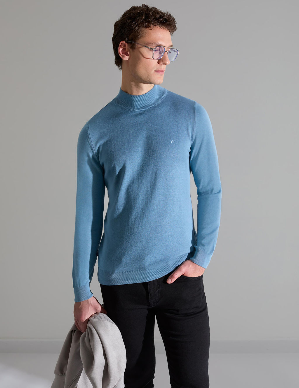 Mavi Slim Fit Yar_m Bal_k__ Yaka Basic Triko Kazak