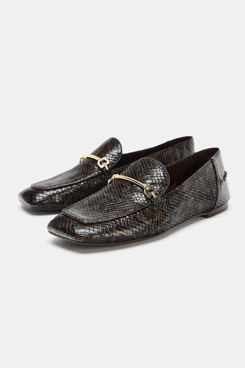 EMBOSSED LOAFERS WITH BUCKLE - Zara фото 4