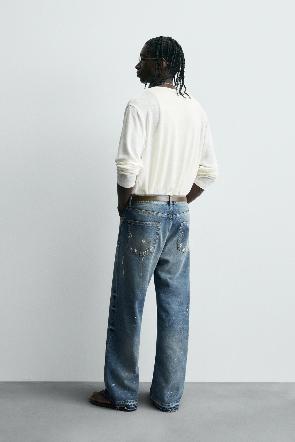 LOOSE FIT SPLATTER JEANS - Zara фото 3
