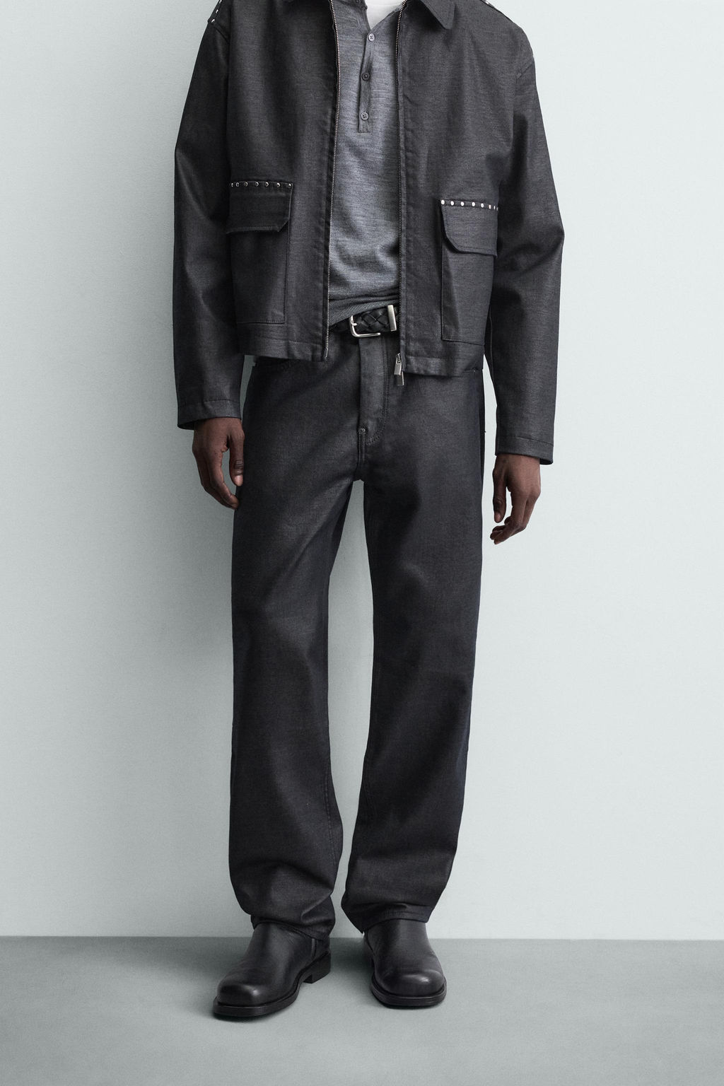WAXED STRAIGHT-LEG JEANS - Zara фото 2
