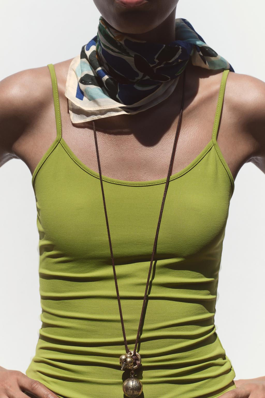 POLYAMIDE TOP WITH THIN STRAPS - Zara фото 42