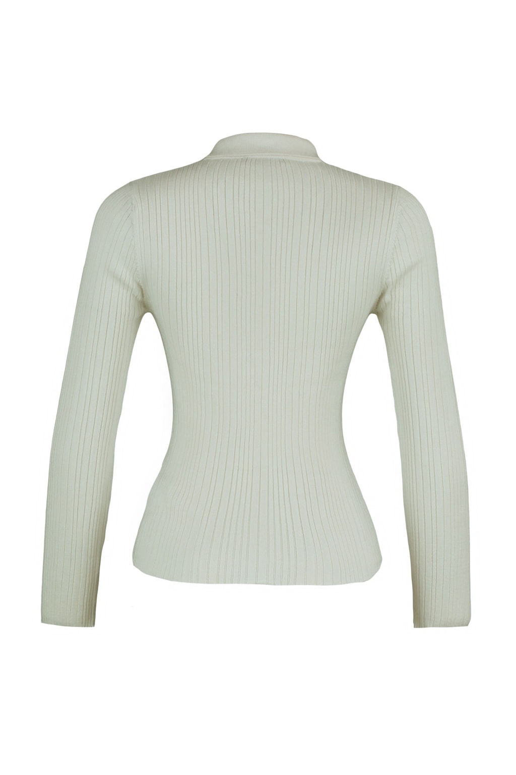 Ekru Merserize Gorunumlu Polo Yaka Fitilli Triko Kazak TWOAW21KZ0773 - Trendyolmilla фото 7