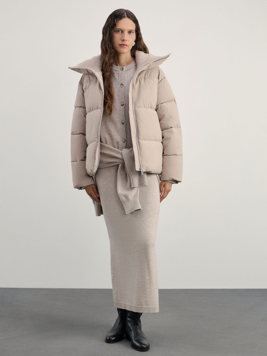 Куртка женская с широким вязаным воротником / Zarina  фото 2