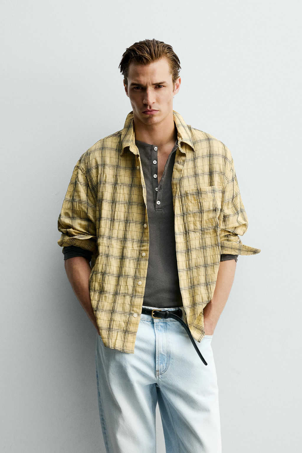 CAMISA RELAXED FIT CUADROS / Mantequilla - Zara фото 2