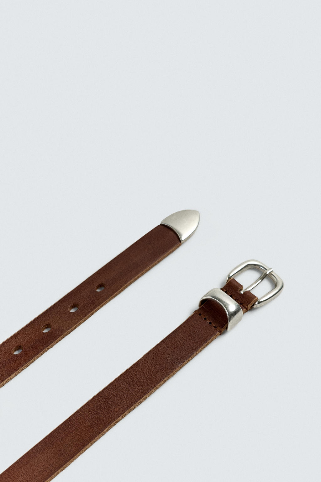 VINTAGE-EFFECT LEATHER BELT - Zara фото 4