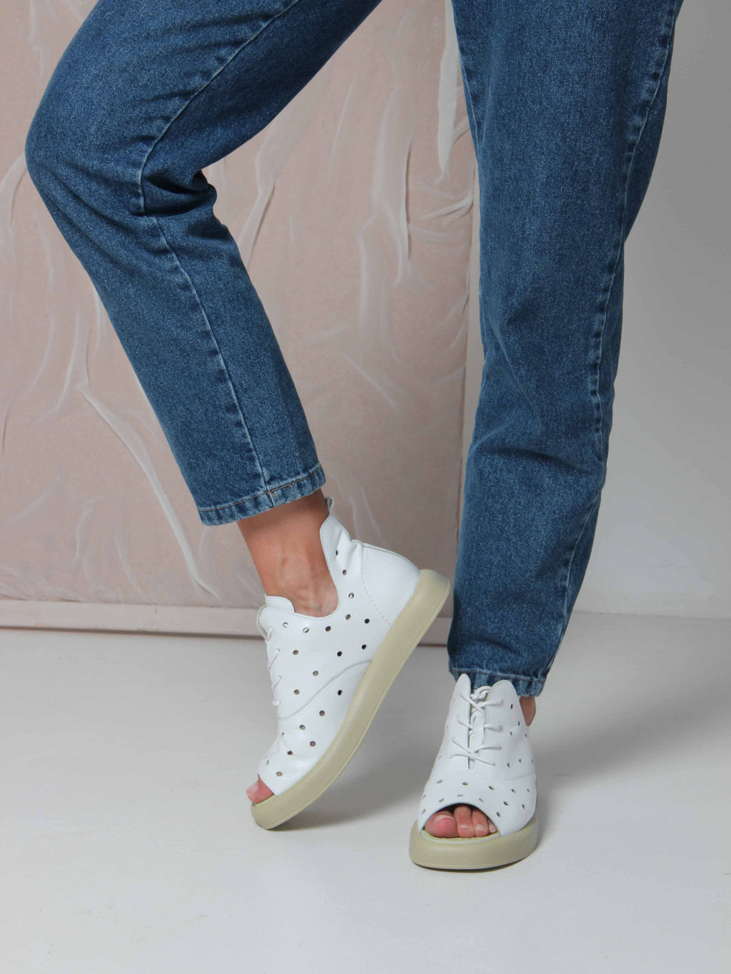 Босоножки 1059.0132gr. Белый зеленый