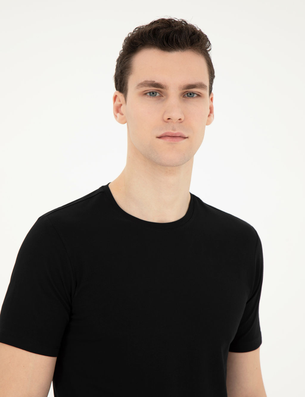 Siyah Slim Fit Basic Ti__rt