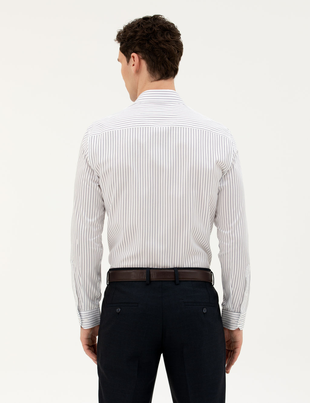 Lacivert Slim Fit Uzun Kollu G_mlek