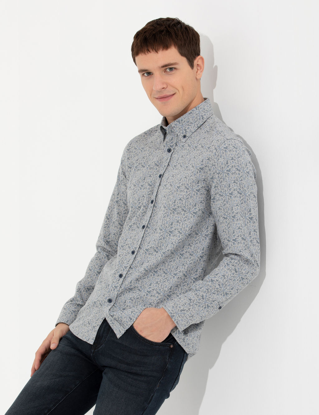 Mavi Slim Fit Uzun Kollu G_mlek