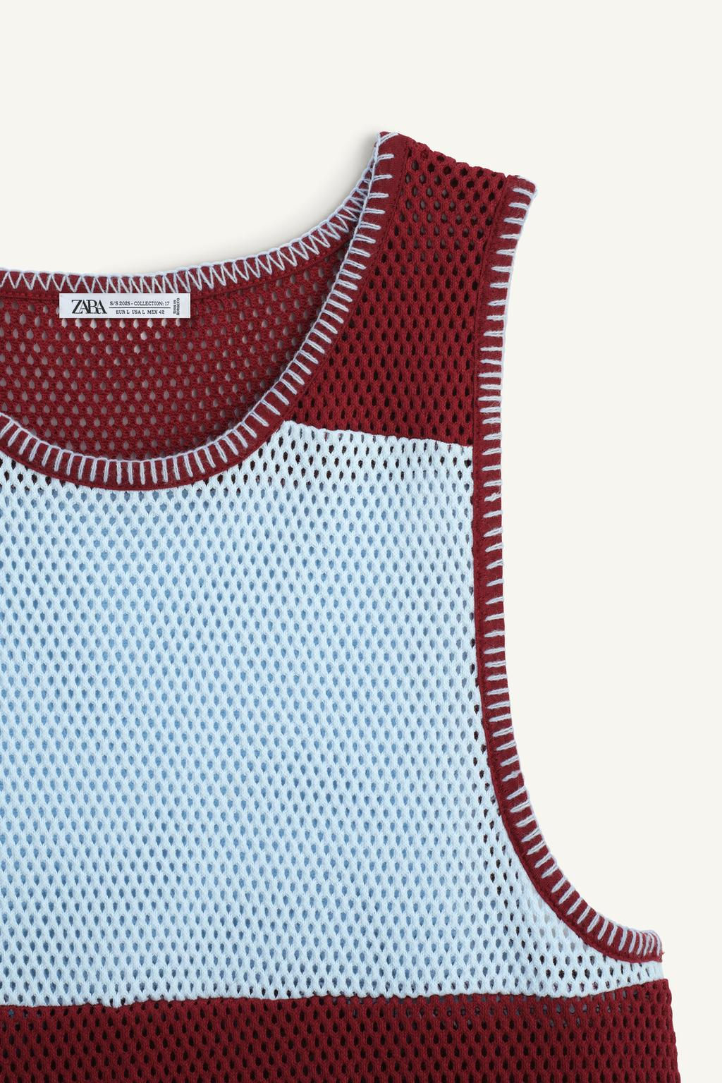 LIMITED EDITION RED TEXTURED TANK TOP - Zara фото 5