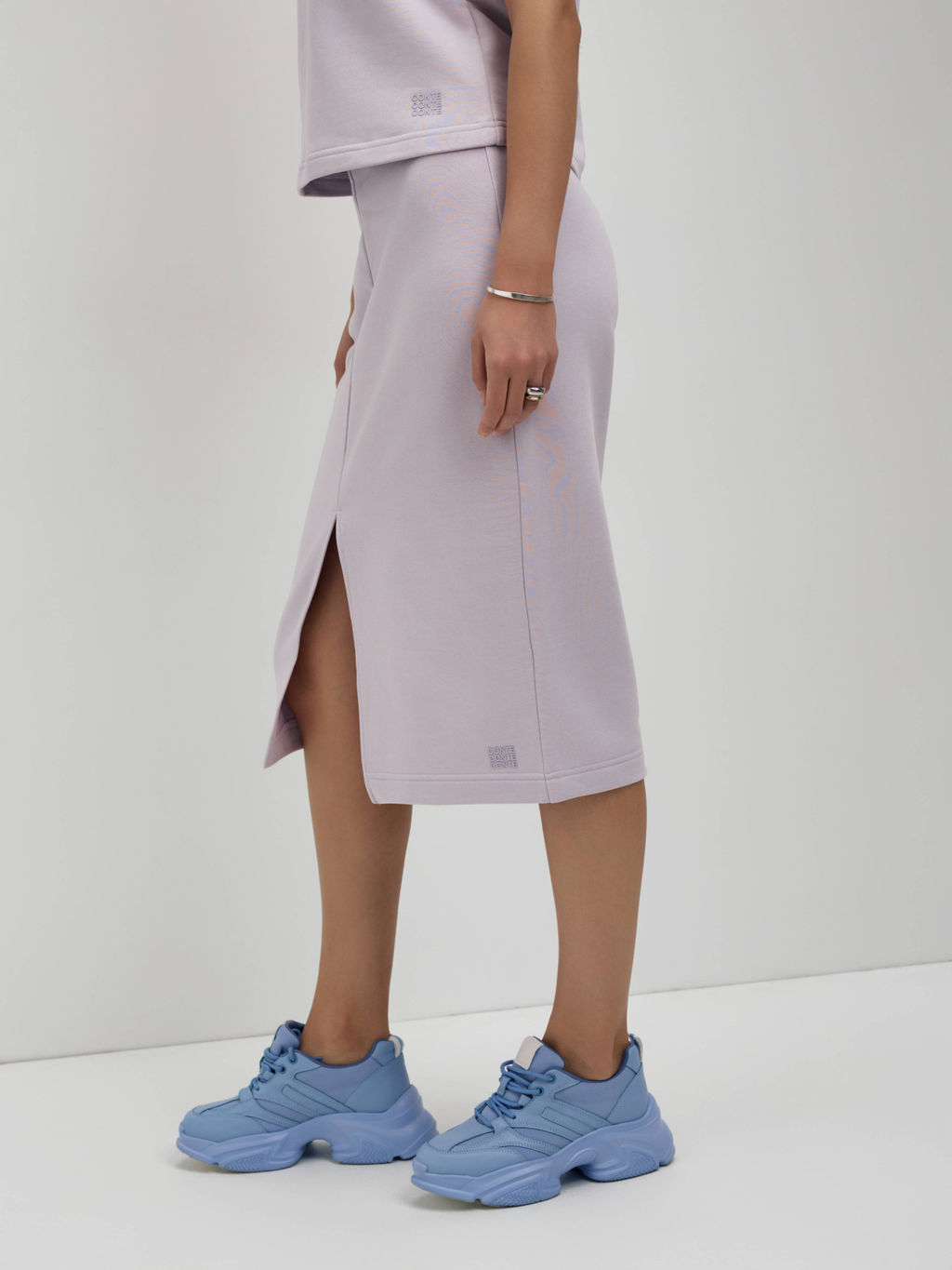 CONTE Юбка прямого кроя из футера с разрезом LU 2592 lavender - Conte elegant фото 7