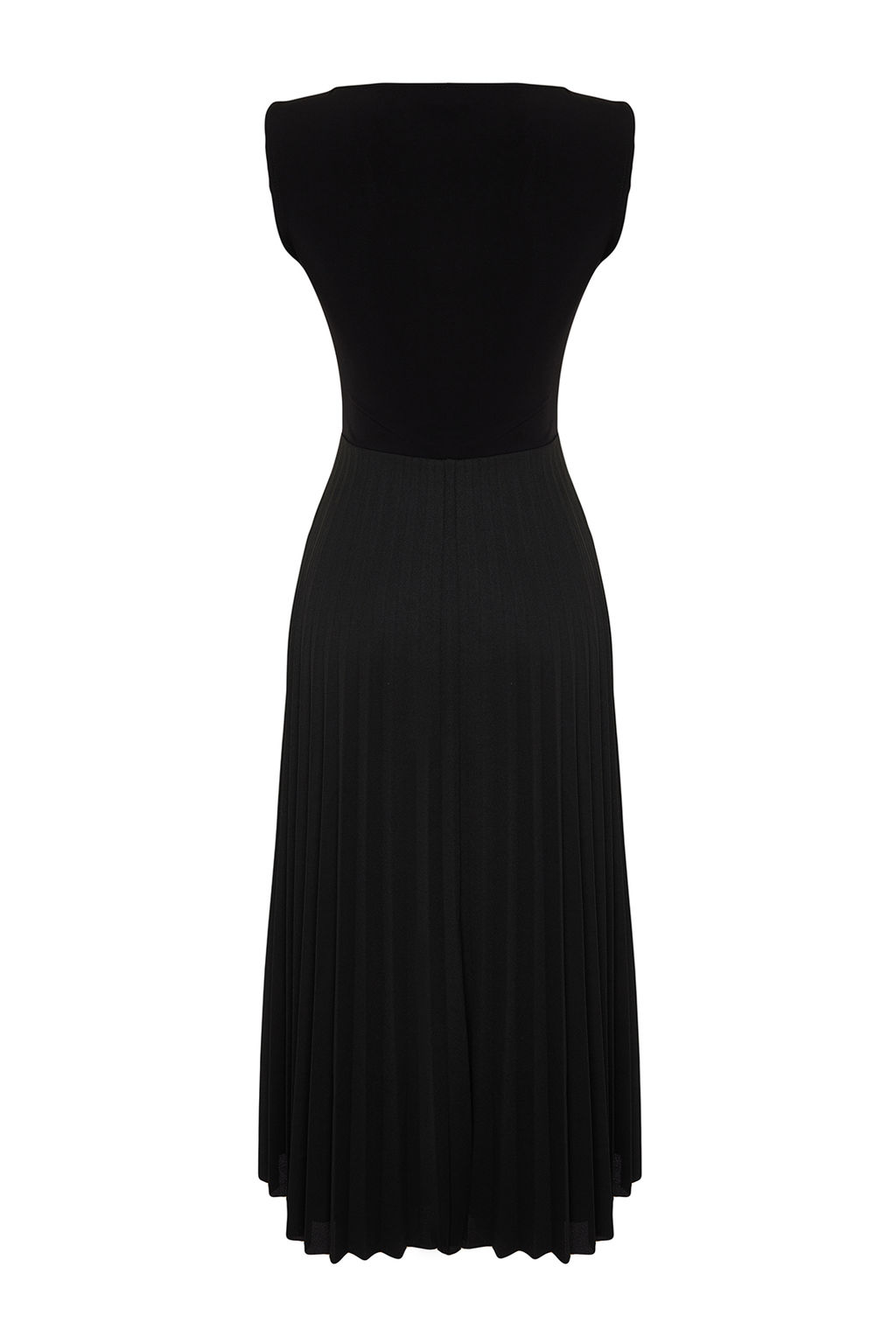 TRENDYOLMILLA Bordo Piliseli Astarl? Kolsuz Esnek Orme Midi Elbise TWOSS24EL00785  фото 7