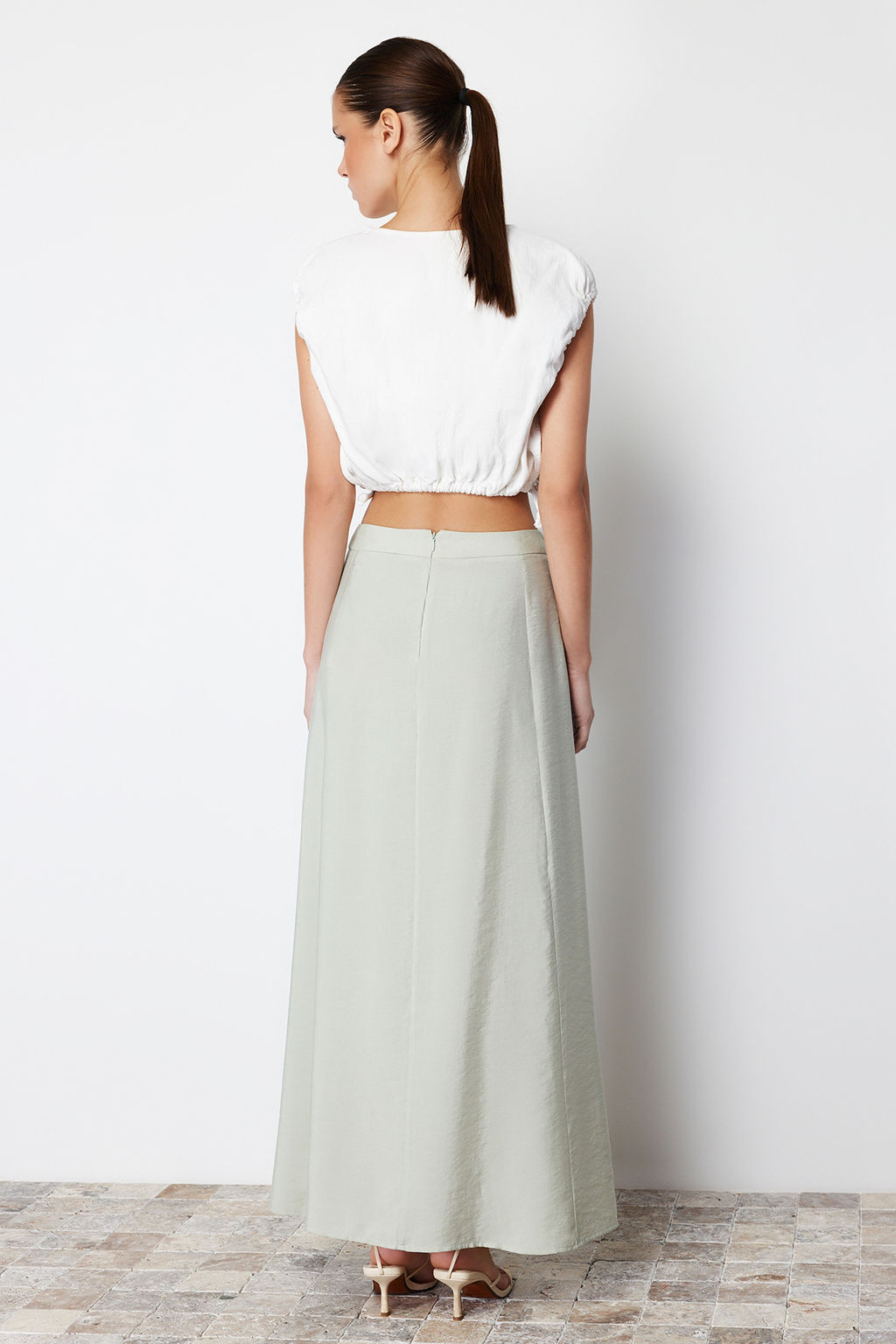 TRENDYOLMILLA Mint Modal Icerikli A-line Maxi Boy Dokuma Etek TWOSS24ET00058  фото 6