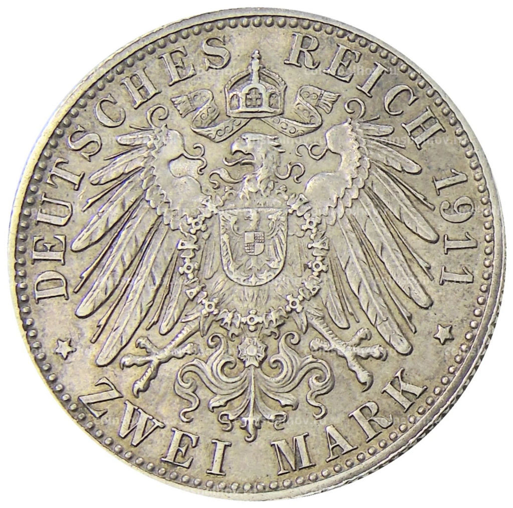 2 марки 1911 года D Германия (Бавария)  90 лет со дня рождения Луитпольда Баварского