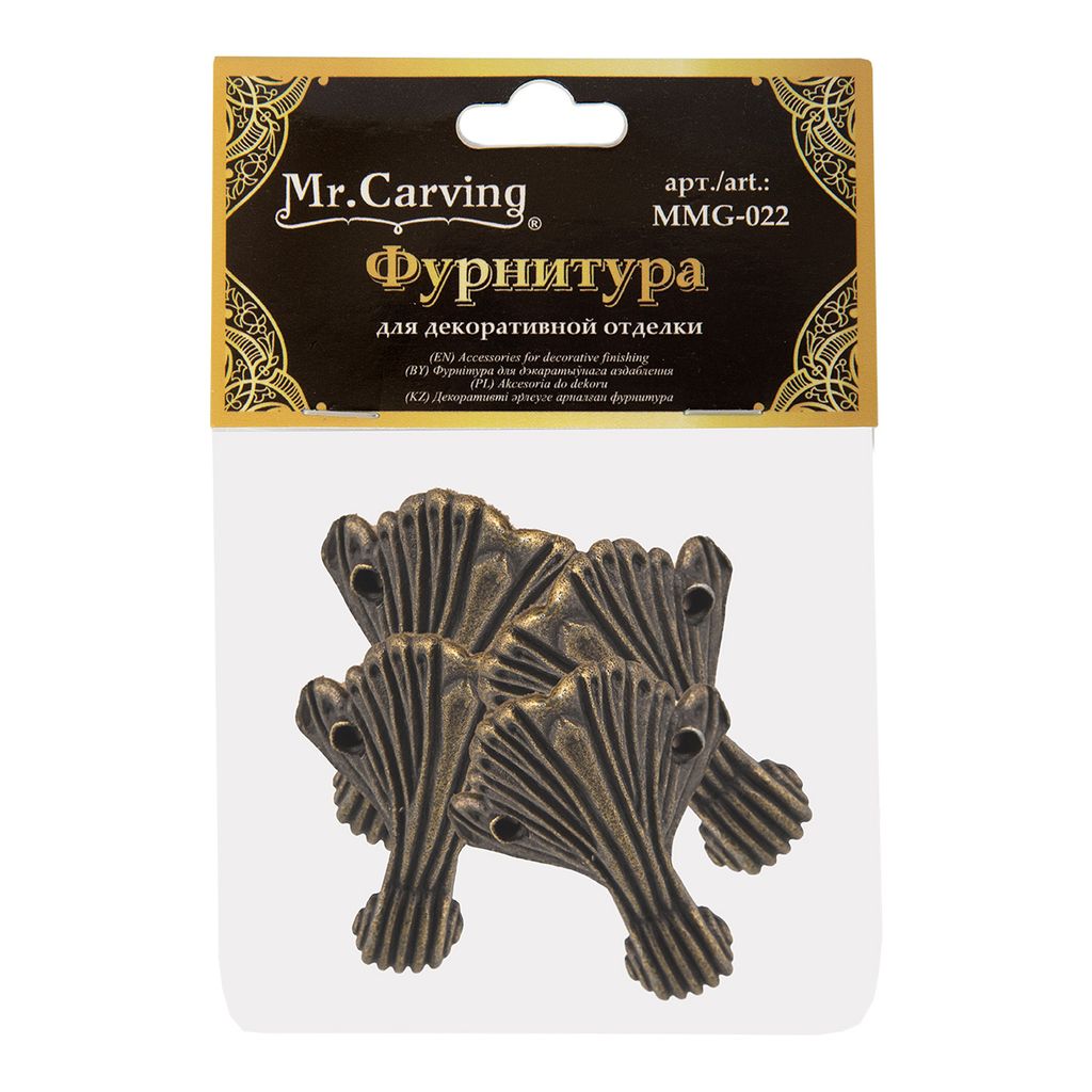 Mr. Carving MMG-022 фурнитура для шкатулок ножка 4.5 x 3.1 см 5 х 4 шт. №02 бронза - Love2art фото 3