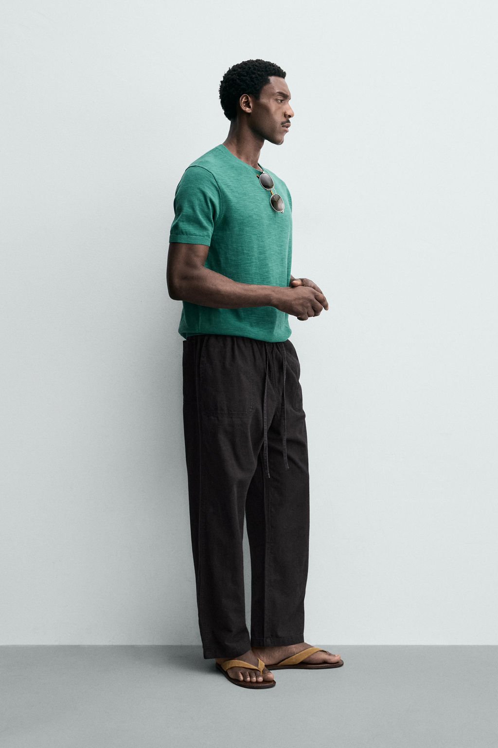 CAMISETA PUNTO REGULAR FIT / Verde
