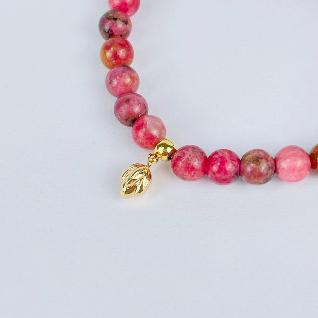 Браслет из Родонита с подвеской - Радуга самоцветов фото 2