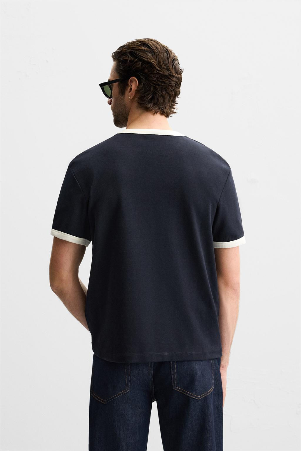 BASIC CONTRAST RIB T-SHIRT - Zara фото 34