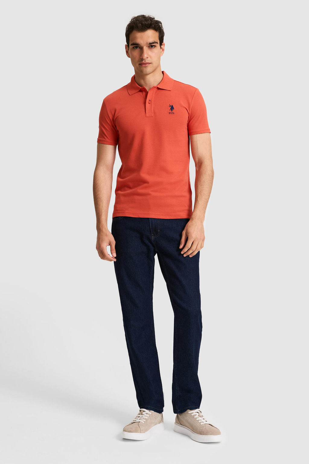 Erkek Slim Fit Polo Yaka Kiremit Basic Ti__rt - U.s. polo assn фото 4