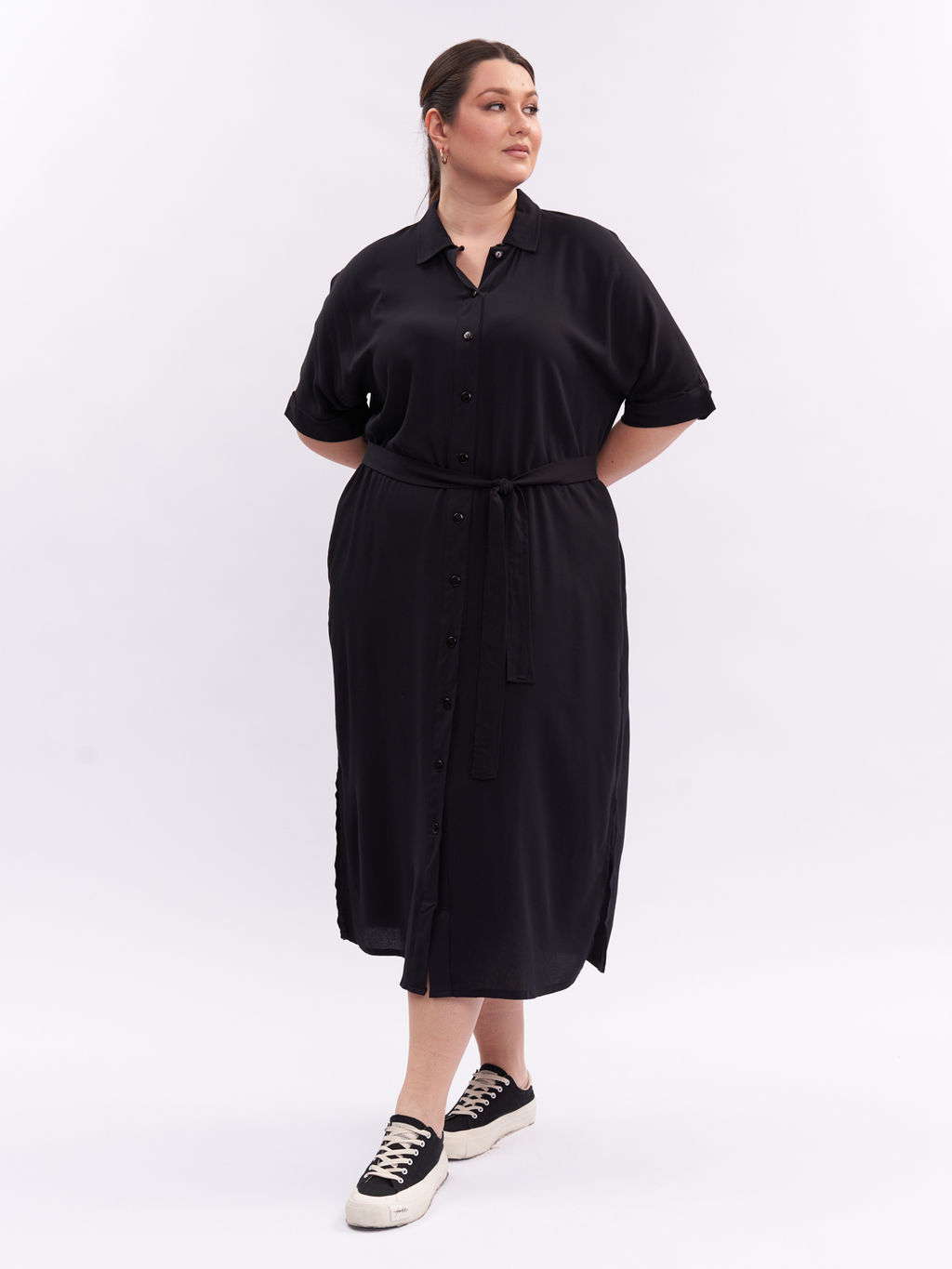Платье-рубашка PP46048BLK01