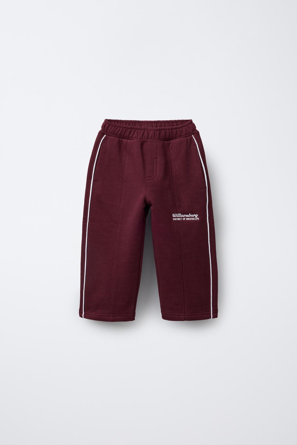 STRAIGHT-LEG PLUSH TEXT TROUSERS