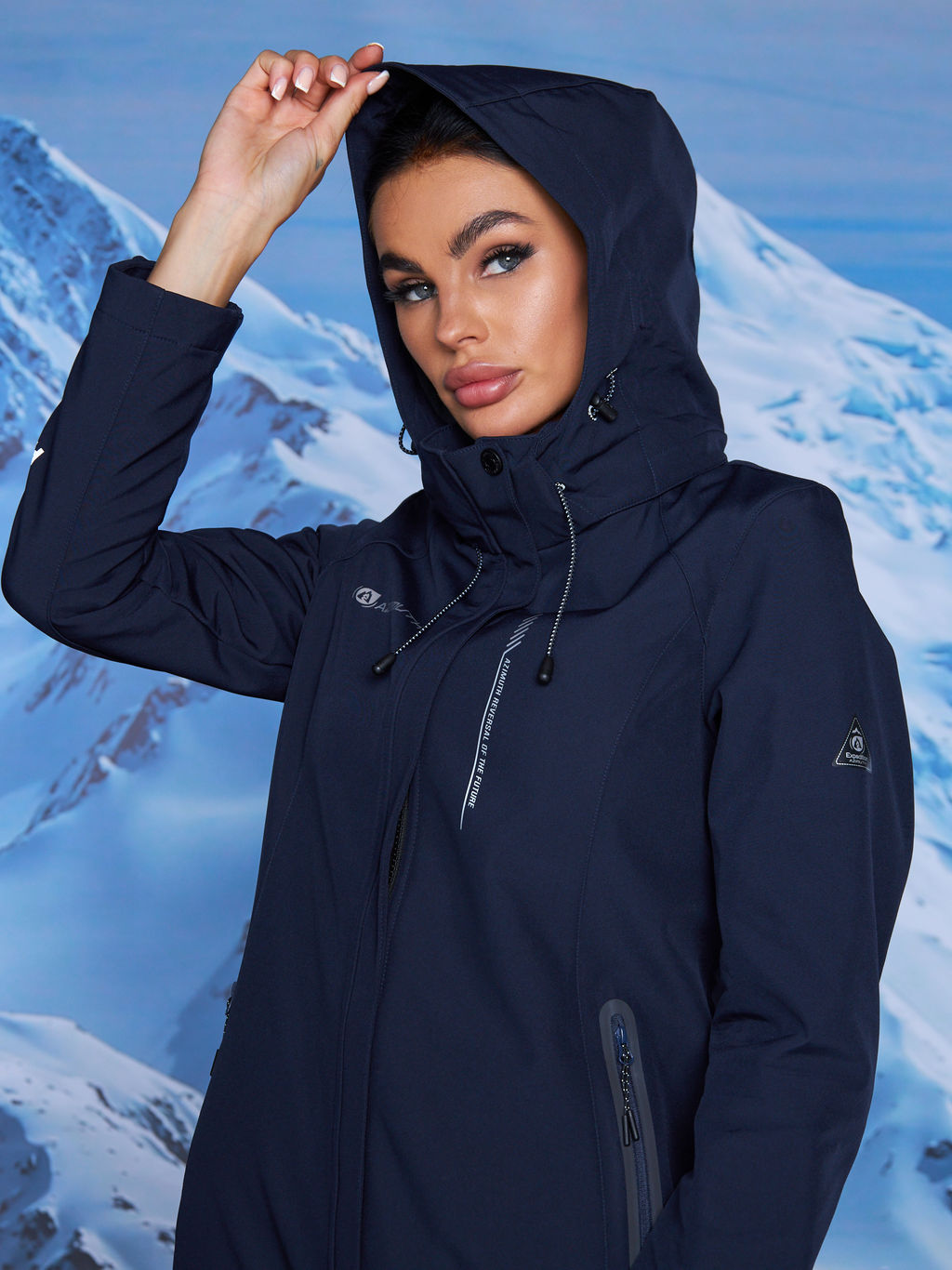 Женская парка виндстопер софтшелл на флисе Azimuth Стихия Неба 124/22956_701 Темно-Синий  фото 27