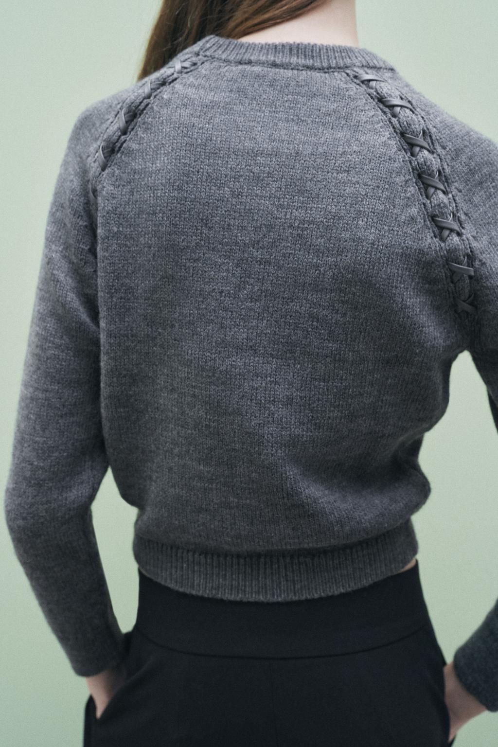 KNIT SWEATER WITH SHOULDER STRAPS - Zara фото 4
